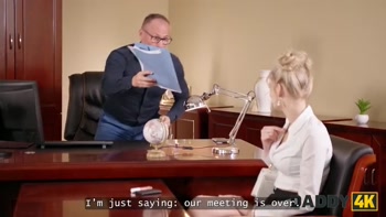 DADDY4K. Cute Naomi Love decided to get the job and showed her big natural tits and pussy to the future Boss