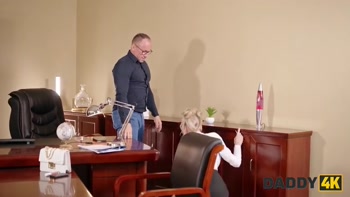 DADDY4K. Cute Naomi Love decided to get the job and showed her big natural tits and pussy to the future Boss