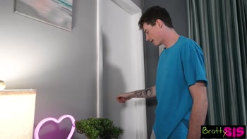 Naughty Brunette Hottie Nikki Nicole Slurps up Shy Stepbros Big Dick in Shower