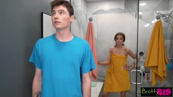 Naughty Brunette Hottie Nikki Nicole Slurps up Shy Stepbros Big Dick in Shower
