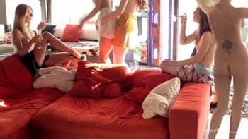 HOTTEST Six stunning girls in amazing lesbian party.