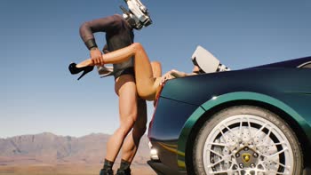 Pink Ptophis' Public Pleasure Ride in a Luxurious Lamborghini