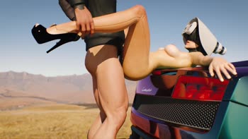 Pink Ptophis' Public Pleasure Ride in a Luxurious Lamborghini