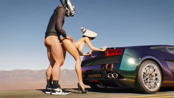 Pink Ptophis' Public Pleasure Ride in a Luxurious Lamborghini