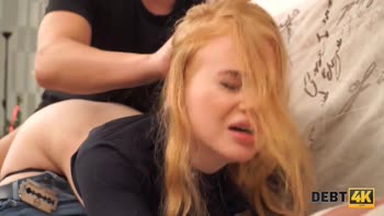 Debt Collector's Sweet : Russian Redhead Serves Up a Pussy Payment