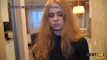 Debt Collector's Sweet : Russian Redhead Serves Up a Pussy Payment