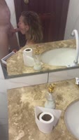 Blonde's Brazilian Bathroom Blow Job in a Party