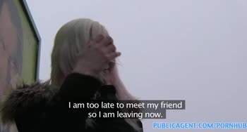 PublicAgent Blonde Stunner Shows Sexy Black Underwear and Gets Pounded