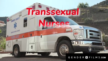Trans Nurse Catches EMT Jerking Off, Returns the Favor in Steamy Ambulance Tryst