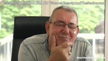 Sweet Temptation: Petite Babe Teases Grandpa's Big Cock