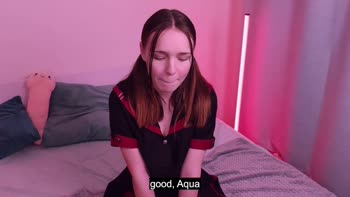 Aqua_Ri's Step Sis Seduction - Cute Russian Teen (18+) Swallows Cock