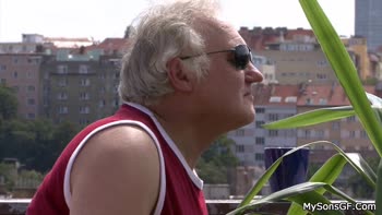 Cheating GF's Step Fantasy: Old Man Teaches Young Brunette a Lesson